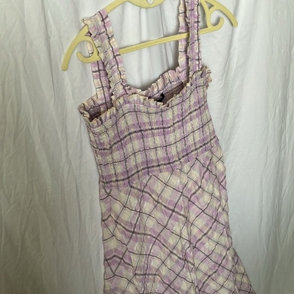 Boston Proper: Purple/White Plaid Maxi Sundress- Ruffles- M - Picture 7 of 16